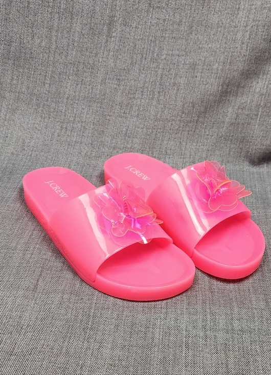 J. Crew Shoes - J. Crew Pink Floral Jelly Blossom Pool Slides Size 8.